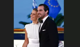 Prince Nikolaos of Greece and Denmark right, his wife Princess Tatiana of Greece 