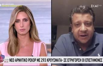 Δερμιτζάκης σε ΣΚΑΪ: Τι «δείχνει» το αρνητικό ρεκόρ των 293 κρουσμάτων 