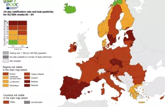 Χάρτης ECDC: H Ελλάδα μόνη χώρα με πράσινες περιοχές στη νότια Ευρώπη