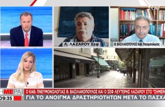 Βασιλακόπουλος σε ΣΚΑΪ: Κίνδυνος να εκτροχιαστεί η πανδημία αν δεν προσέξουμε το Πάσχα