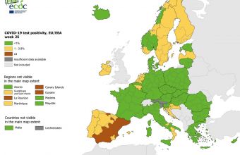 Κορωνοϊός - ECDC: Η Ελλάδα «πράσινη» στο δείκτη θετικότητας - Κάτω από το 1% ο δείκτης