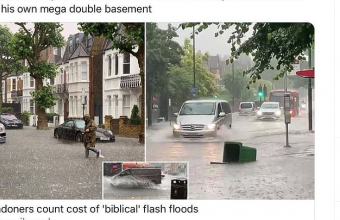Καταστροφές σε σπίτια διασήμων μετά την ξαφνική βροχόπτωση στο Λονδίνο