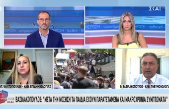 Βασιλακόπουλος σε ΣΚΑΪ: Είμαστε σε αγώνα με τον ιό και τις νέες μεταλλάξεις - «Καμπανάκι» για νέους