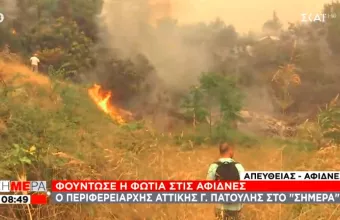 Προειδοποίηση Πατούλη - ΣΚΑΪ: Η φωτιά στην Αττική να ελεγχθεί έως το μεσημέρι λόγω ανέμων