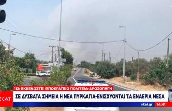 Δύο πύρινα μέτωπα κοντά στην Πάρνηθα -  Μήνυμα εκκένωσης από 112 σε Ιπποκράτειο - Δροσοπηγή
