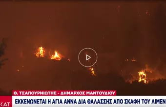 Δήμαρχος Μαντουδίου στον ΣΚΑΪ: Ολοσχερής καταστροφή - Δεν υπάρχουν εγκλωβισμένοι στη Κεράμεια