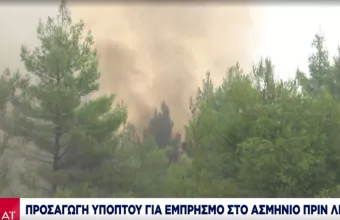 Ασμήνιο Εύβοιας: Προσαγωγή ενός υπόπτου για εμπρησμό -Κοντά στα πρώτα σπίτια η φωτιά