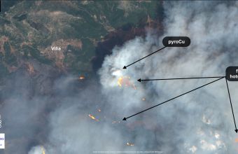 Εθνικό Αστεροσκοπείο Αθηνών-meteo.gr: Η “έκρηξη” της δασικής πυρκαγιάς στα Βίλια 