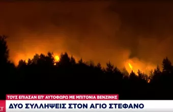 Αγ. Στέφανος: Δύο συλλήψεις για εμπρησμό -Τους έπιασαν επ' αυτοφώρω με μπιτόνια βενζίνης