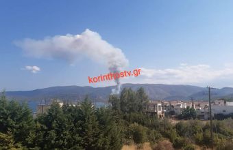 Κορινθία: Πυρκαγιά σε δασική έκταση πάνω από το Κατακάλι - Ενισχύθηκαν οι δυνάμεις