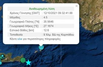 Σεισμός και στην Κάρπαθο - Λίγα λεπτά μετά τα 6,3 Ρίχτερ στην Κρήτη