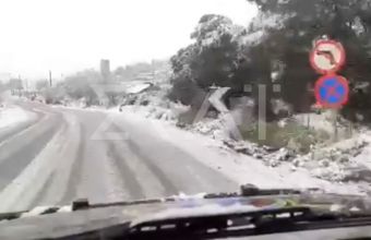 Στα «λευκά» και η Εύβοια-Oδοιπορικό στο χιονισμένο Αλιβέρι-Δείτε βίντεο