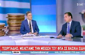 Γεωργιάδης σε ΣΚΑΪ: Στο τραπέζι η μείωση του ΦΠΑ σε βασικά προϊόντα