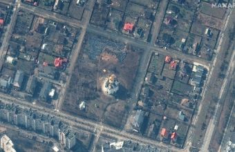Δορυφορική φωτογραφία ομαδικού τάφου στη Μπούκα - Πάνω από 400 νεκροί γύρω από το Κίεβο