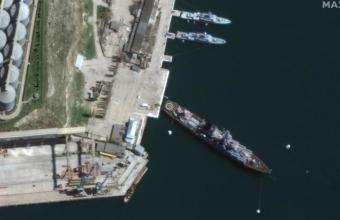 Δορυφορική εικόνα δείχνει το «Moskva» να φλέγεται- Νεκροί και οι 510 ναύτες, μαζί με τον καπετάνιο, λέει το Κίεβο