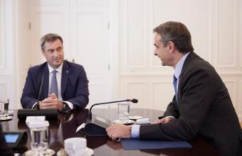 Συνάντηση Μητσοτάκη με πρωθυπουργό Βαυαρίας - Τον ενημέρωσε για την τουρκική προκλητικότητα  