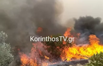 Φωτιά στην Περαχώρα Κορινθίας