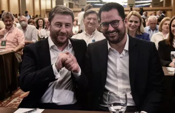 Ο Ανδρέας Σπυρόπουλος με τον Νίκο Ανδρουλάκη