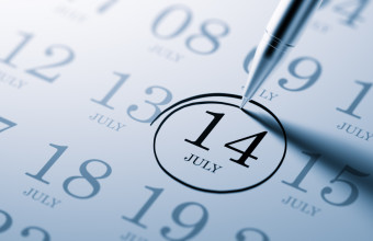 Ημερολόγιο που δείχνει 14 Ιουλίου 