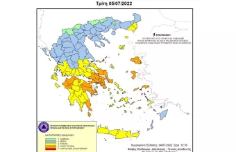 Χάρτης πρόβλεψης κινδύνου πυρκαγιά