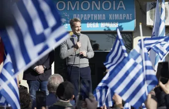 Ο Κυριάκος Μητσοτάκης στη Χειμάρρα