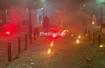 Θεσσαλονίκη: Βροχή από μολότοφ στο κέντρο της πόλης
