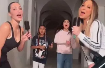 Η Κιμ Καρντάσιαν και η Μαράια Κάρεϊ με τις κόρες τους