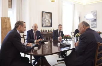 Συνάντηση Μητσοτάκη- Σούκρι στο Μέγαρο Μαξίμου