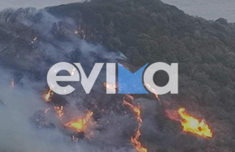 Εύβοια: Συνεχίζεται η μάχη με τις φλόγες στην Κάρυστο