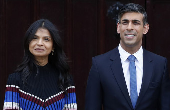 Britain's Prime Minister Rishi Sunak with his wife Akshata Murty