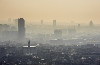 smog covers the city of Brussels
