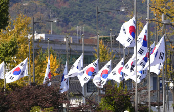 South Korean national flags 