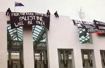 Πανό υπέρ της Παλαιστίνης στην Αυστραλία
