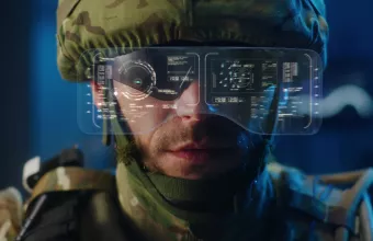 soldier using high-tech sunglasses