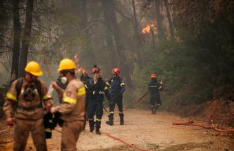 Πυρκαγιά-Εύβοια: Με ελαφρά εγκαύματα στο Κέντρο Υγείας Μαντουδίου τρεις πυροσβέστες 