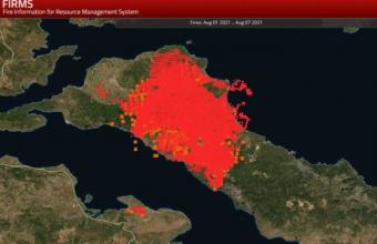 Εύβοια: Καρέ-καρέ η εξάπλωση της μεγάλης πυρκαγιάς μέσα από τους χάρτες της NASA (pics)
