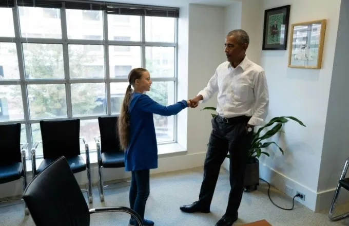 ΗΠΑ: Συνάντηση Ομπάμα με τη 16χρονη ακτιβίστρια Γκρέτα Τούνμπεργκ
