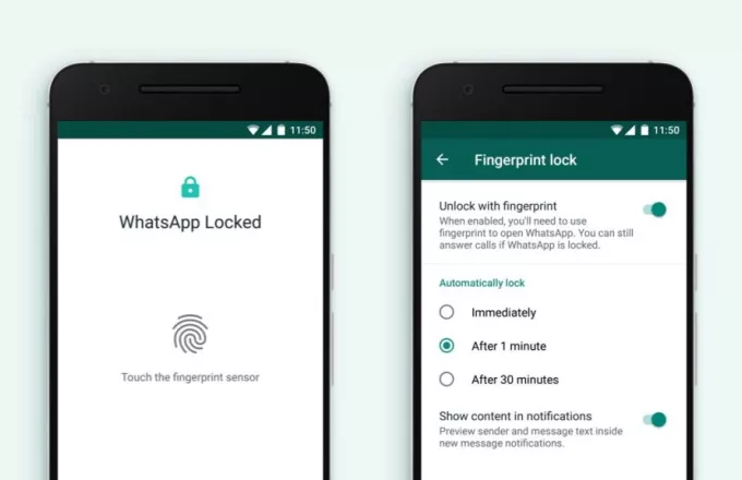 WhatsApp: Ξεκλείδωμα με δακτυλικό αποτύπωμα και στα Android