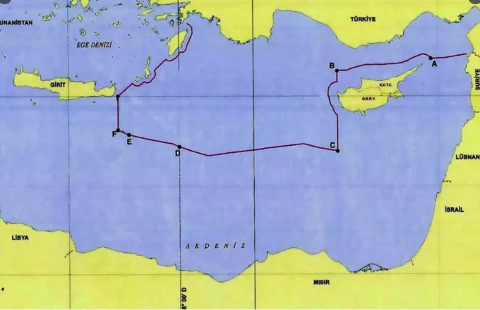 Αυτός είναι ο «χάρτης» Τουκίας - Λιβύης για την ΑΟΖ, σύμφωνα με Τούρκο διπλωμάτη