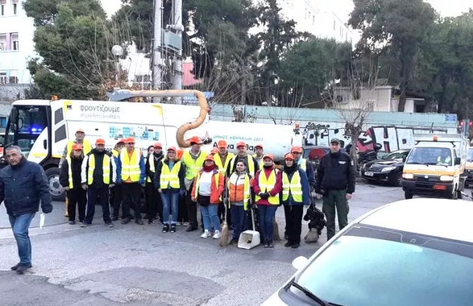 Κυριακάτικη παρέμβαση καθαριότητας του Δήμου Αθηναίων σε Γουδή- Αμπελοκήπους (φωτό)