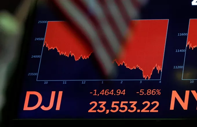 ΗΠΑ: Πανικός στη Γουόλ Στριτ, με πτώση σχεδόν 13% έκλεισε ο Dow Jones	