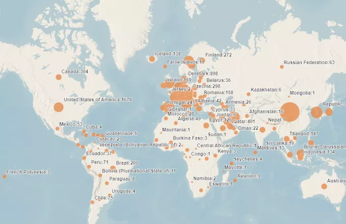 ΠΟΥ: Ο χάρτης της πανδημίας του κορωνοϊού - Στους 7,098 οι θάνατοι