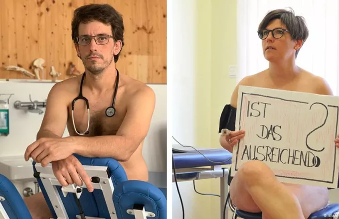 Γυμνή φωτογράφιση - διαμαρτυρία Γερμανών γιατρών - Τι ζητούν (pics)
