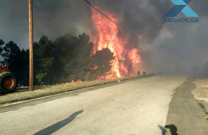 Μεγάλη φωτιά στις Σάππες Ροδόπης - Εκκενώθηκε οικισμός (Vid- φωτο)