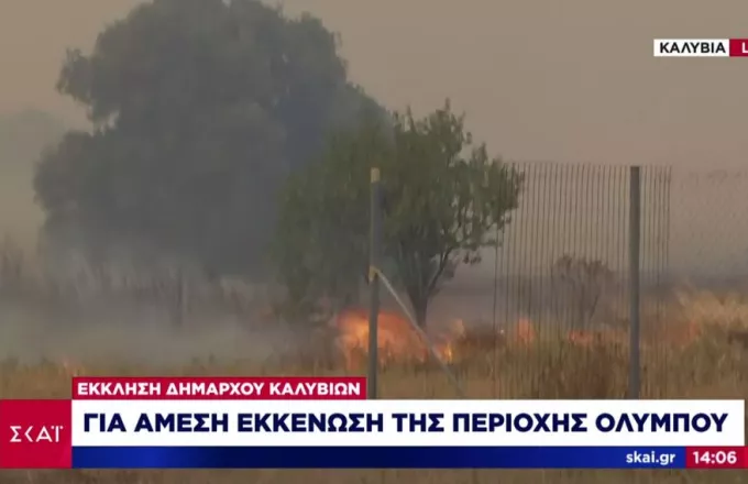 Πυρκαγιά στα Καλύβια: Εκκενώθηκε και ο οικισμός Όλυμπος - Έκκληση του δήμαρχου μέσω ΣΚΑΪ