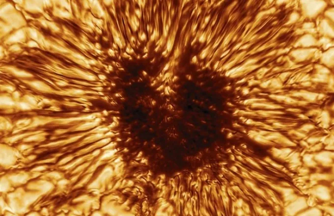 Εντυπωσιακή φωτογραφία ηλιακής κηλίδας μεγαλύτερης από τη Γη