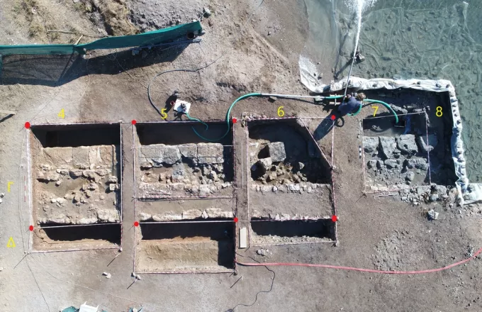 Τμήμα επιθαλάσσιου τείχους της κλασικής πόλης αποκαλύφθηκε στη Σαλαμίνα (pics)