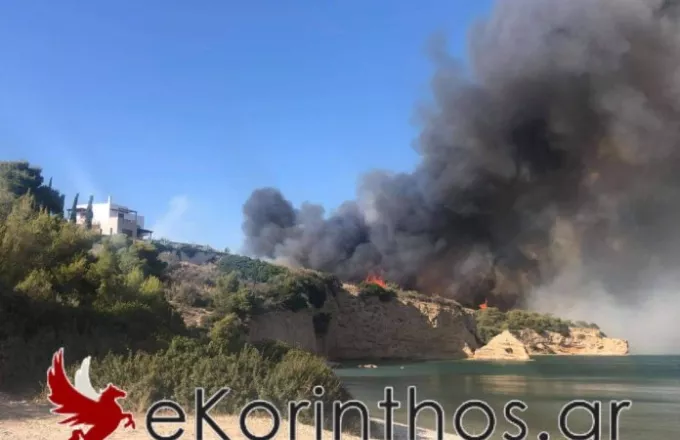 Οριοθετήθηκε η φωτιά στο Καλαμάκι Κορινθίας -Δεν έχουν αναφερθεί ζημιές σε σπίτια (pic+vid)