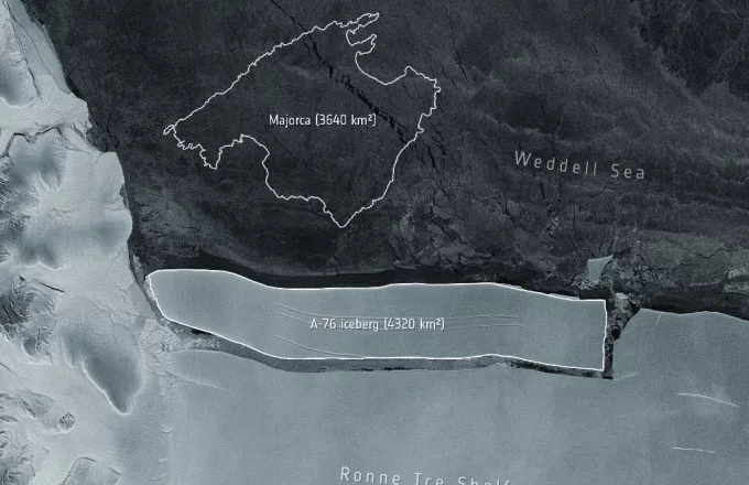 Ανταρκτική: Αποκολλήθηκε το μεγαλύτερο παγόβουνο του κόσμου - Έχει μήκος 170 χιλιόμετρα