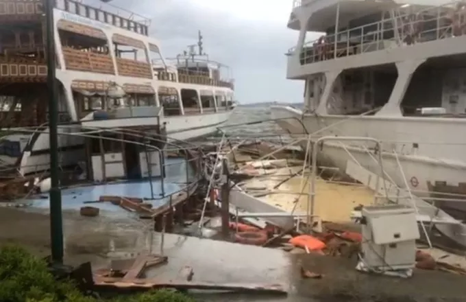 Μυτιλήνη: Υδροστρόβιλος «χτύπησε» το νησί προκαλώντας μεγάλες ζημιές (pics)